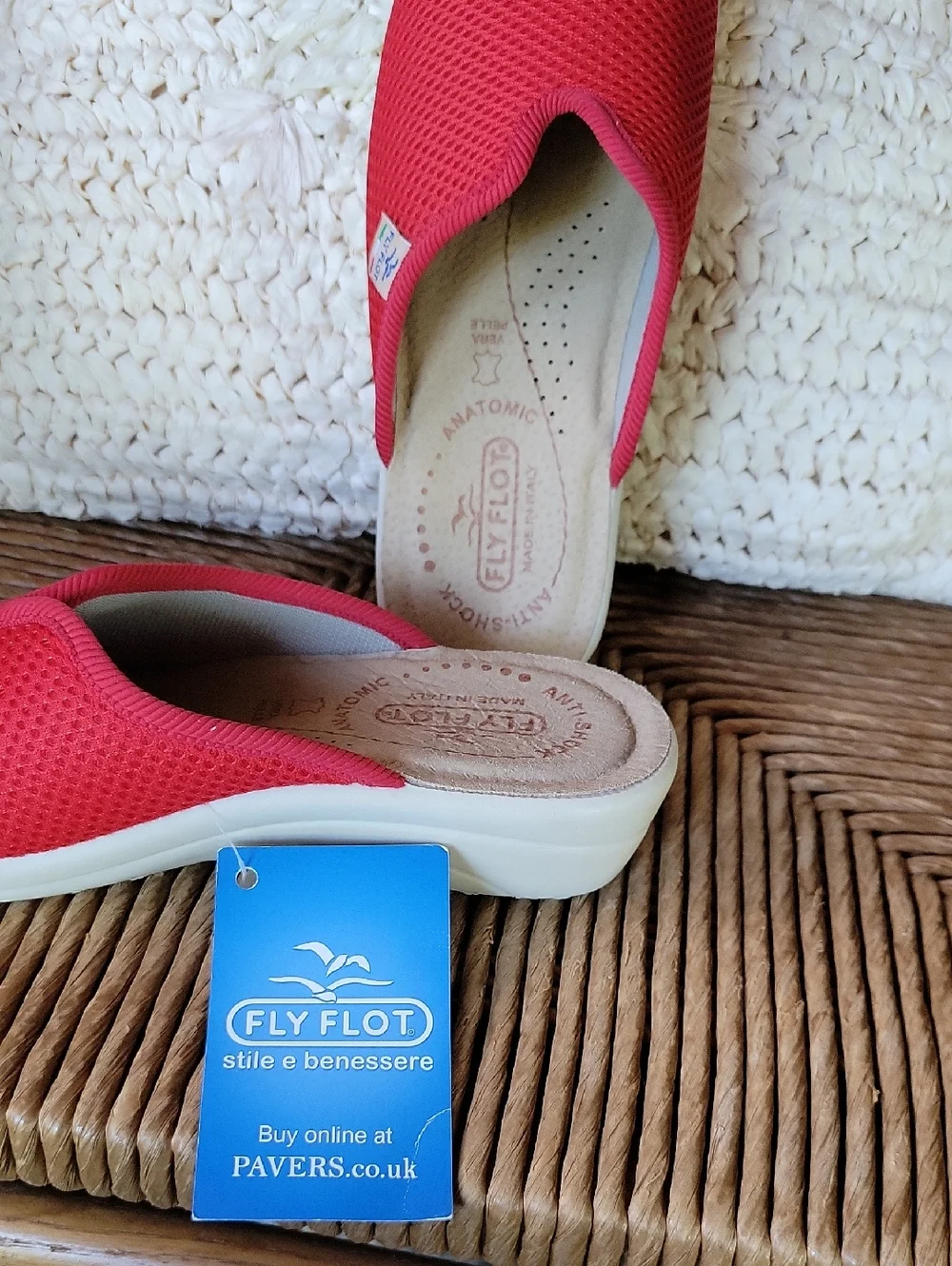 Fly Flot anatomic anti-shock red, slip on sandals, size EU35, US4, UK2.5